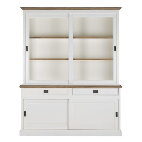 Richmond Interiors - Vitrin Whitewood 2x2-doors 2-drawers + Oak